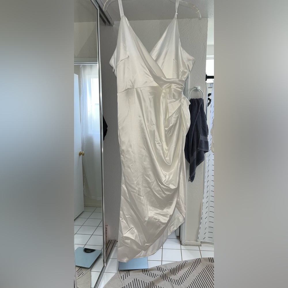 White, silk dress